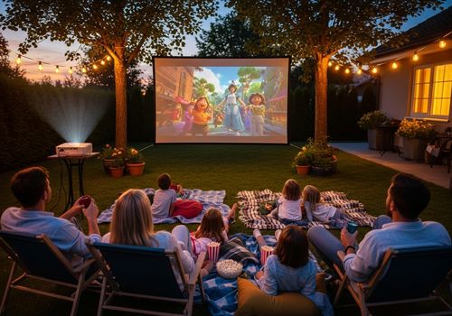 Последние новости компании о Создание площадки мечты на заднем дворе: полное руководство по использованию уличных проекторов