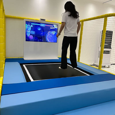Хорошая цена Children's Indoor Interactive Trampoline Playground HD Screen Interact Projection Kinect Sensor Metal Interactive Jumping Sport онлайн