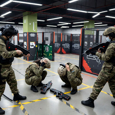 Хорошая цена Многопользовательское беспроводное оборудование для лазерных тегов игровая система набор наружной/внутренней игровой площадки лазерные теги Арена для продажи онлайн