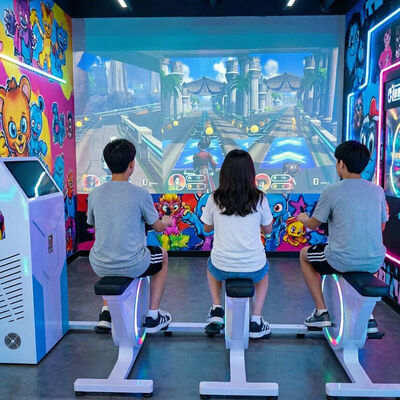 Качество Интерактивный велотренажер для фитнеса с датчиком движения, велотренажер для стационарной езды с регулируемым сопротивлением, спортивный тренажер с проекцией на экран завод