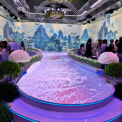 Хорошая цена Иммерсивная проекционная система с яркостью 5200 люмен, разрешением 1920*1200 и 1-20 каналами для интерактивной проекции на стены и пол онлайн